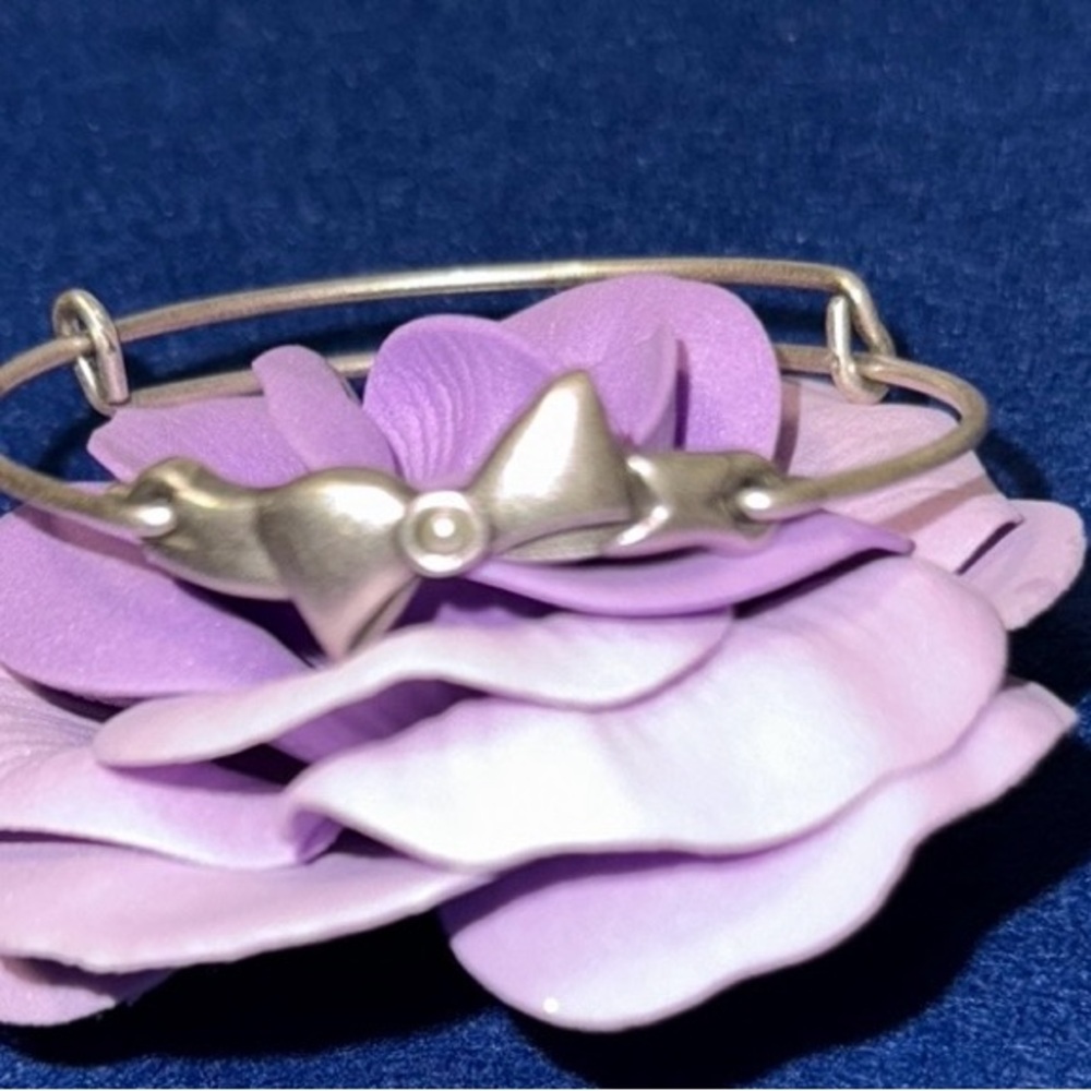 Alex and Ani Raffian Silver Bow Bangle